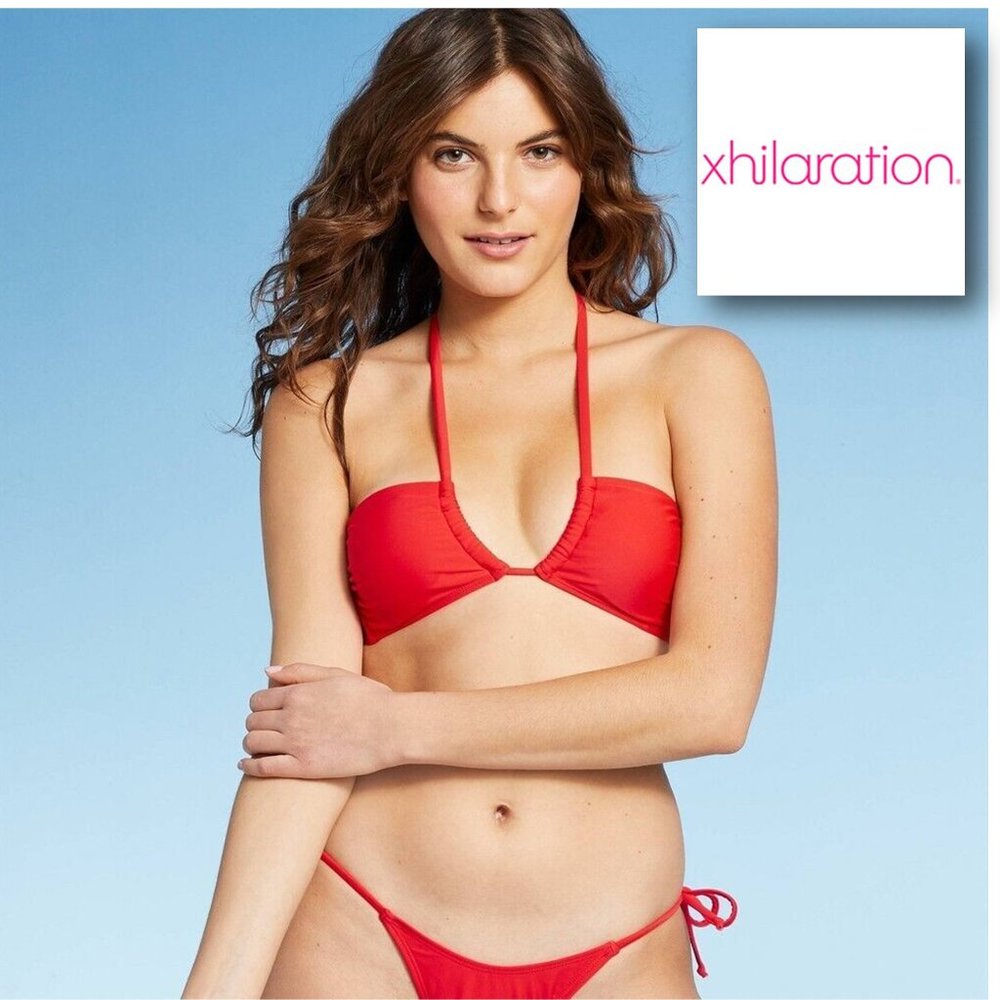 XHILARATION Juniors U-Neck Bandeau Bikini Top  NEW!